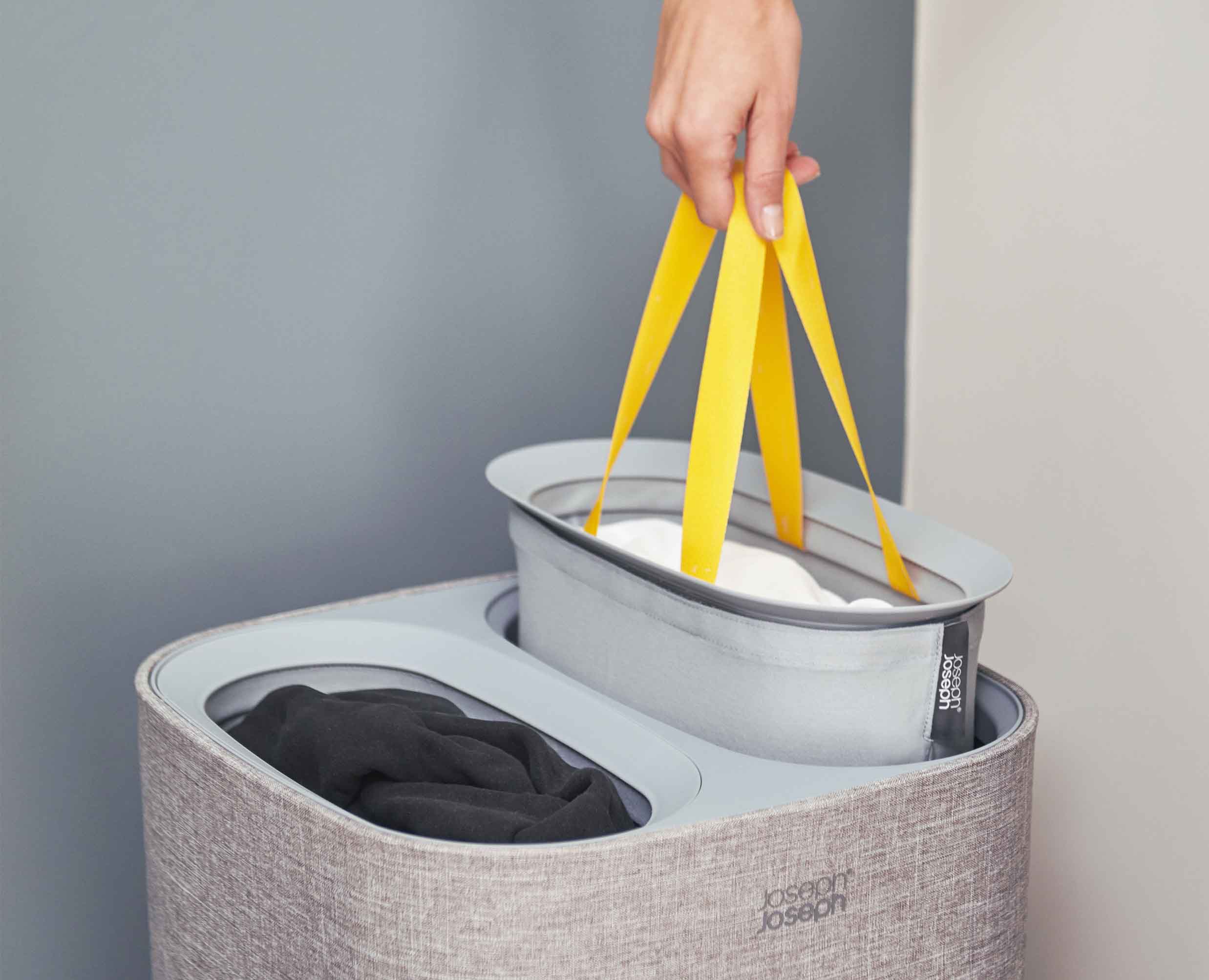 2-piece Gray Laundry Basket Set - Image 4