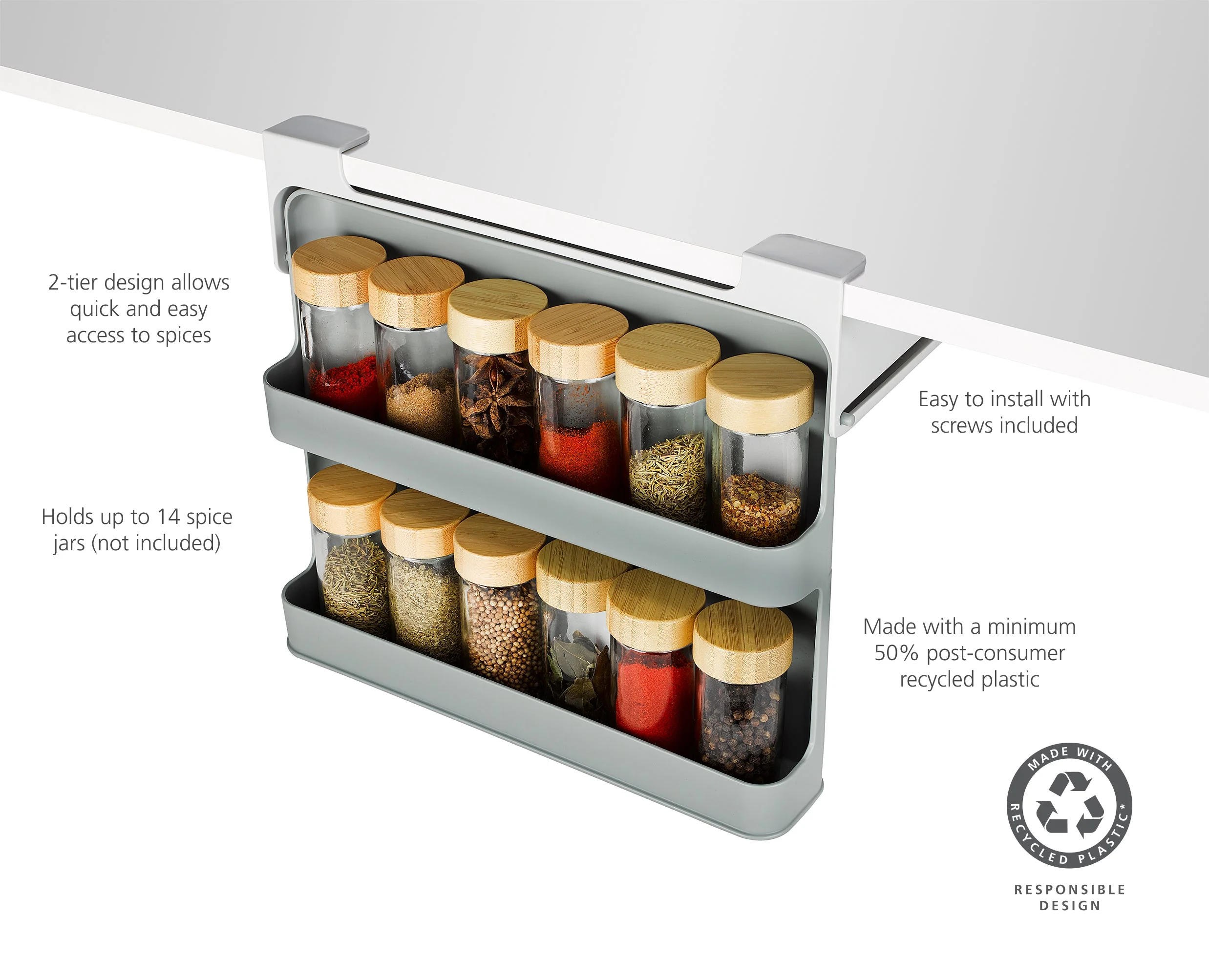 CupboardStore™ Large Under-Shelf Spice Rack - Image 6