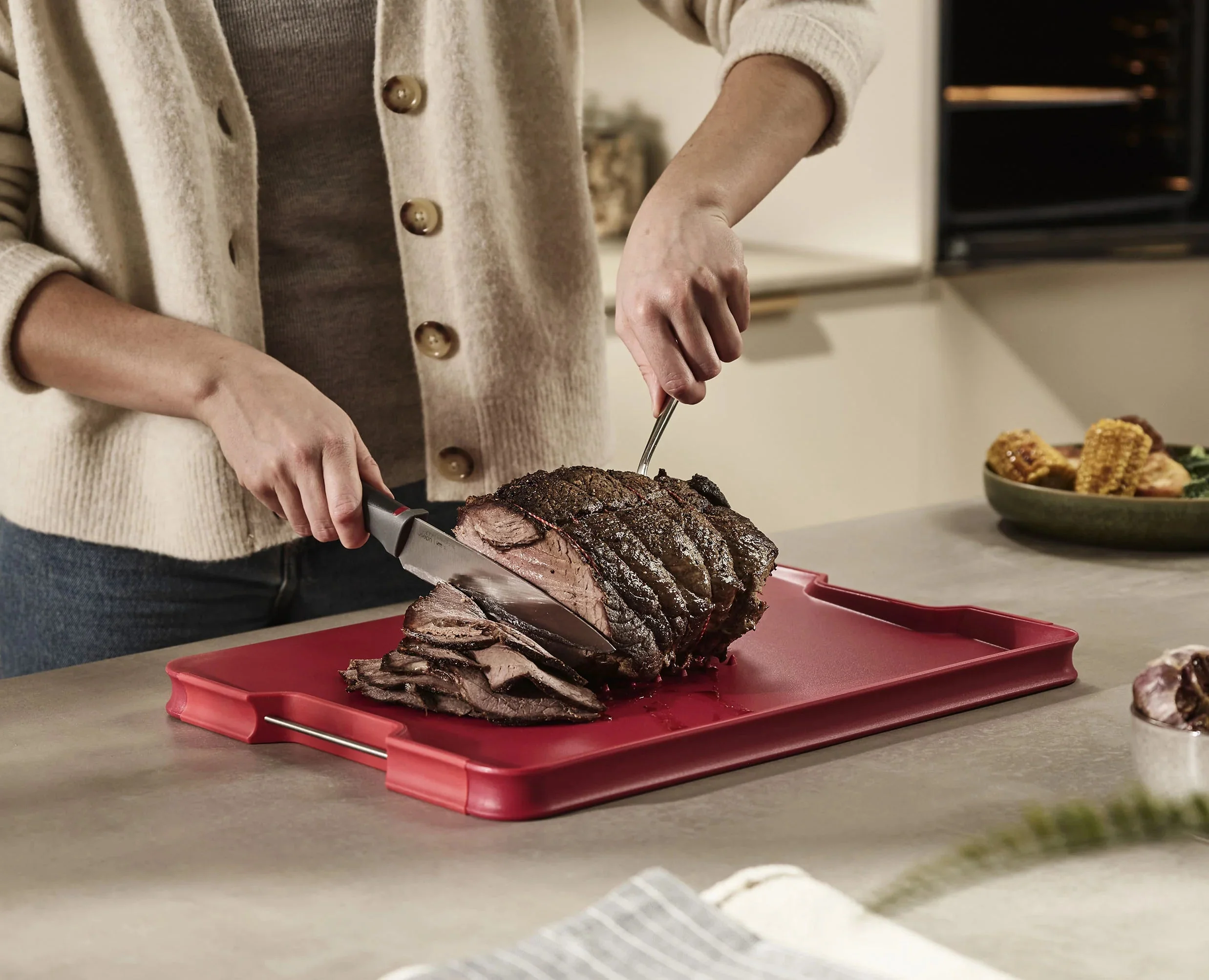 Cut&Carve™ Plus Multi-function Red Cutting Board - Image 3