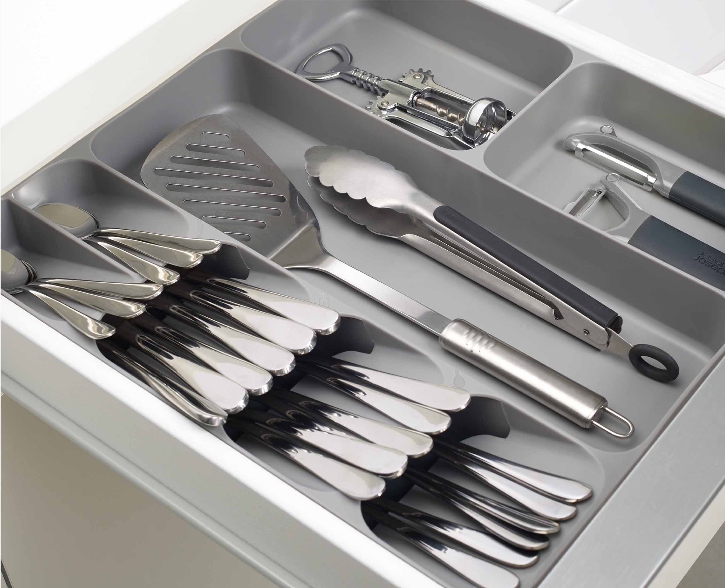 DrawerStore™ Gray Cutlery, Utensil & Gadget Organizer - Image 3