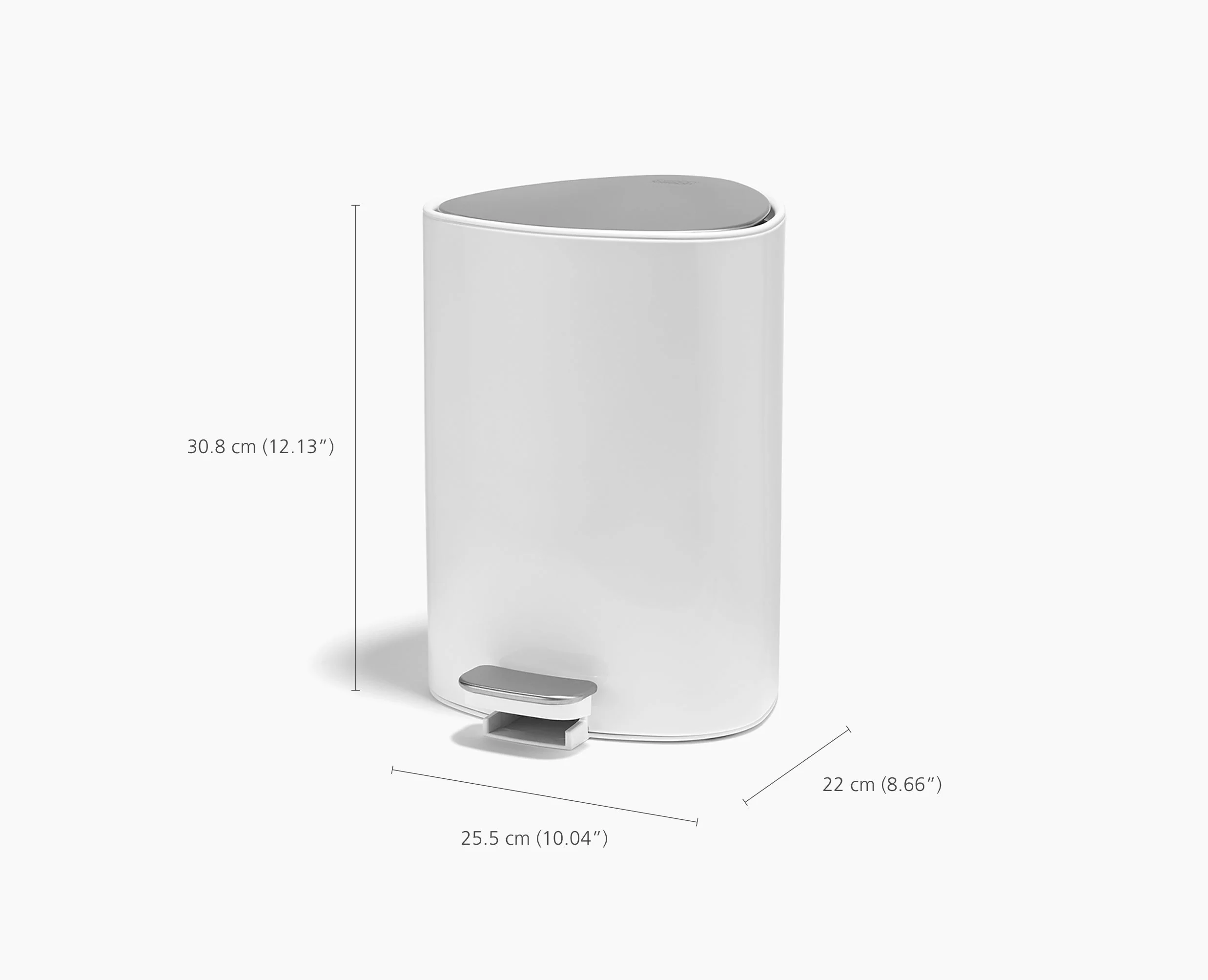 EasyStore™ 5L Gloss White Bathroom Pedal Trash Can - Image 7