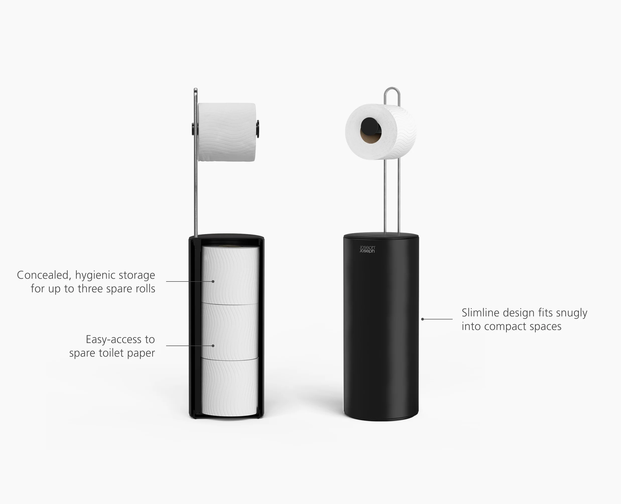 EasyStore™ Matt Black Concealed Toilet Paper Holder - Image 6
