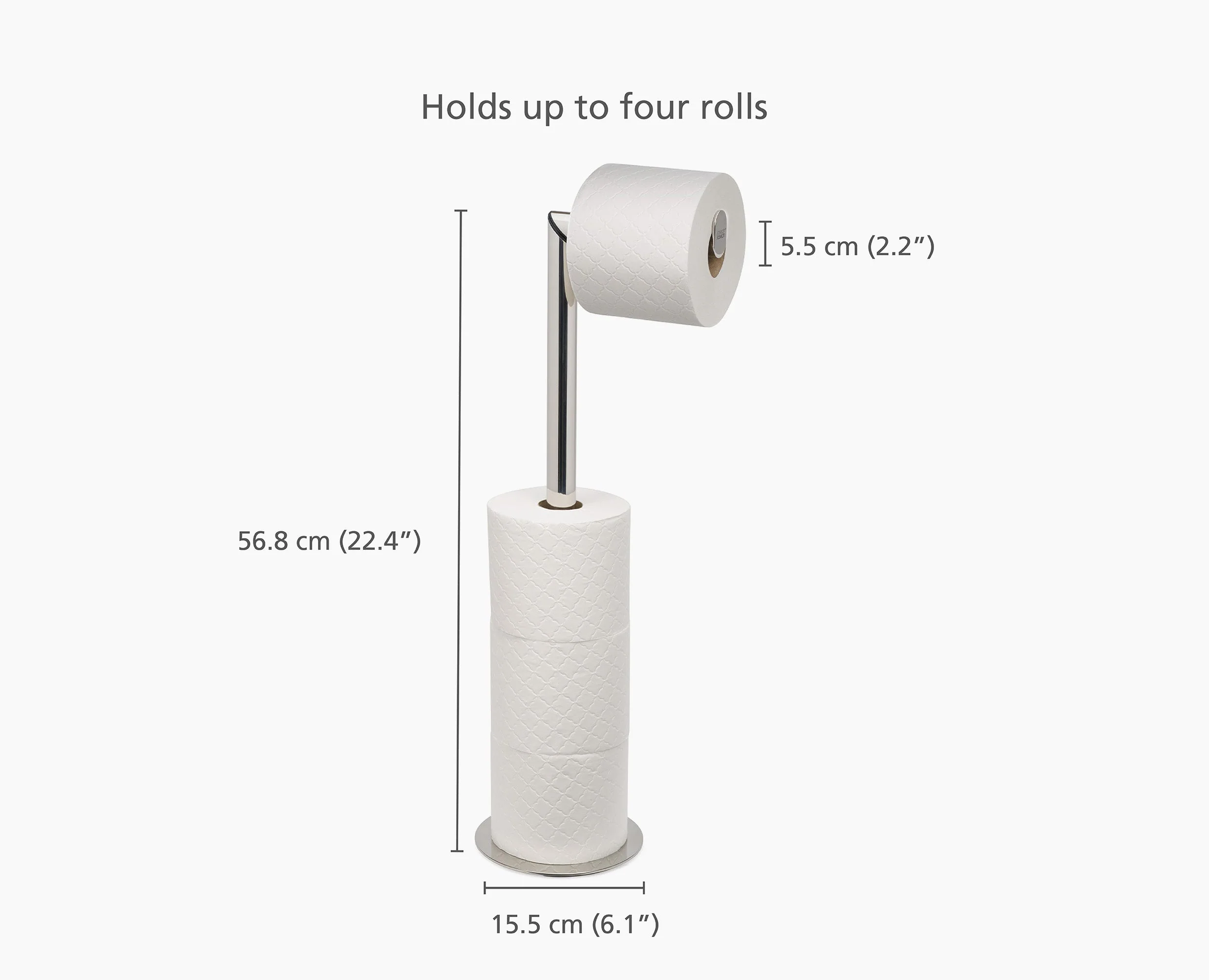 EasyStore™ Luxe 2-in-1 Stainless-steel Toilet Paper Stand - Image 9