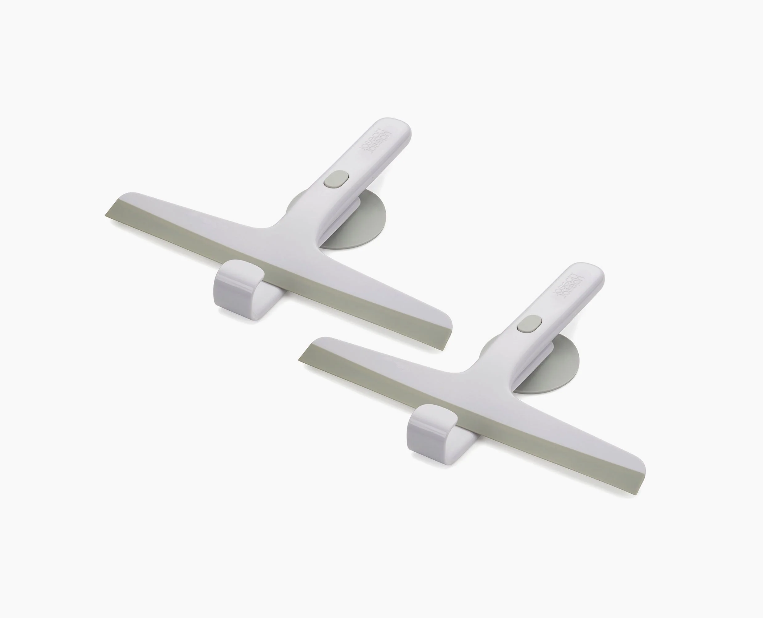 EasyStore™ Pack of 2 Light Gray Shower Squeegees with Storage Hook - Image 3