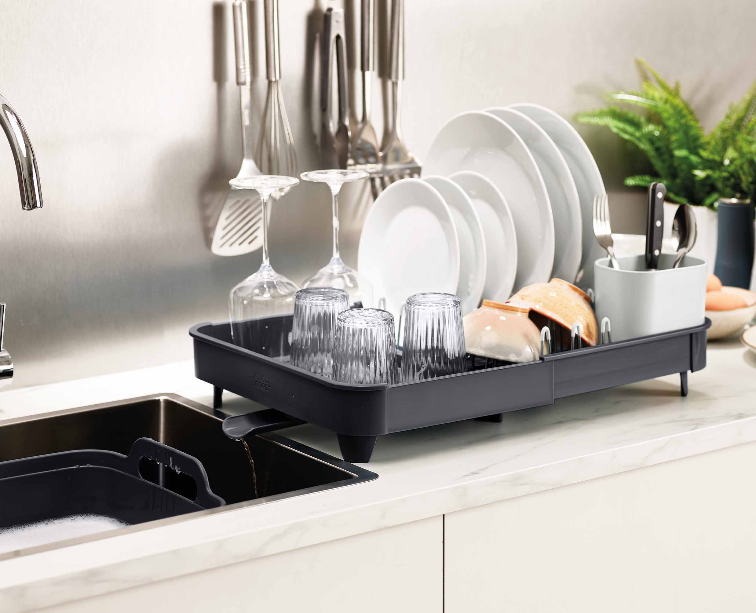 Extend™ Gray Expandable Dish Drainer - Image 3