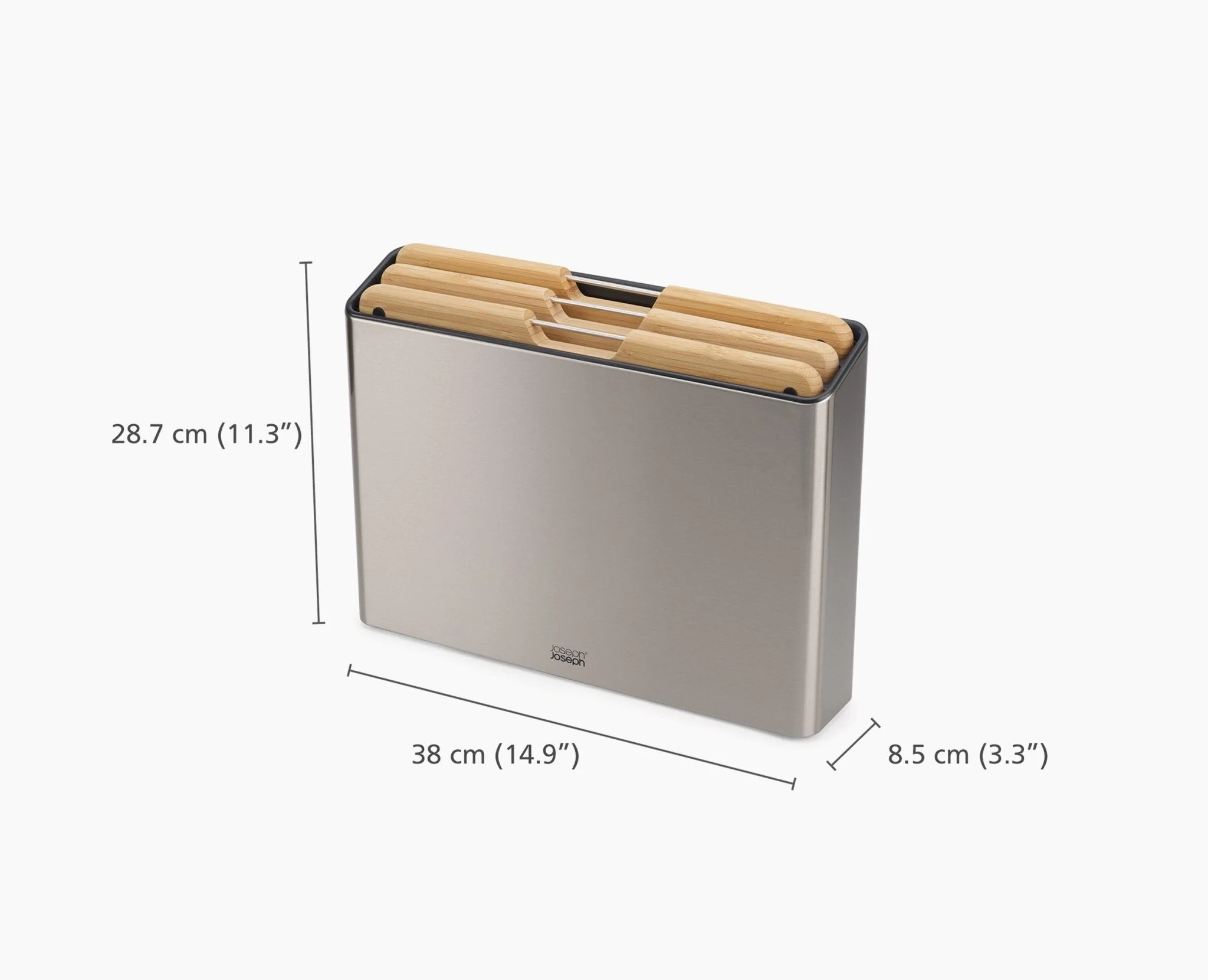 Folio™ Steel 3-Piece Bamboo Cutting Board Set With Stainless-Steel Case - Image 9