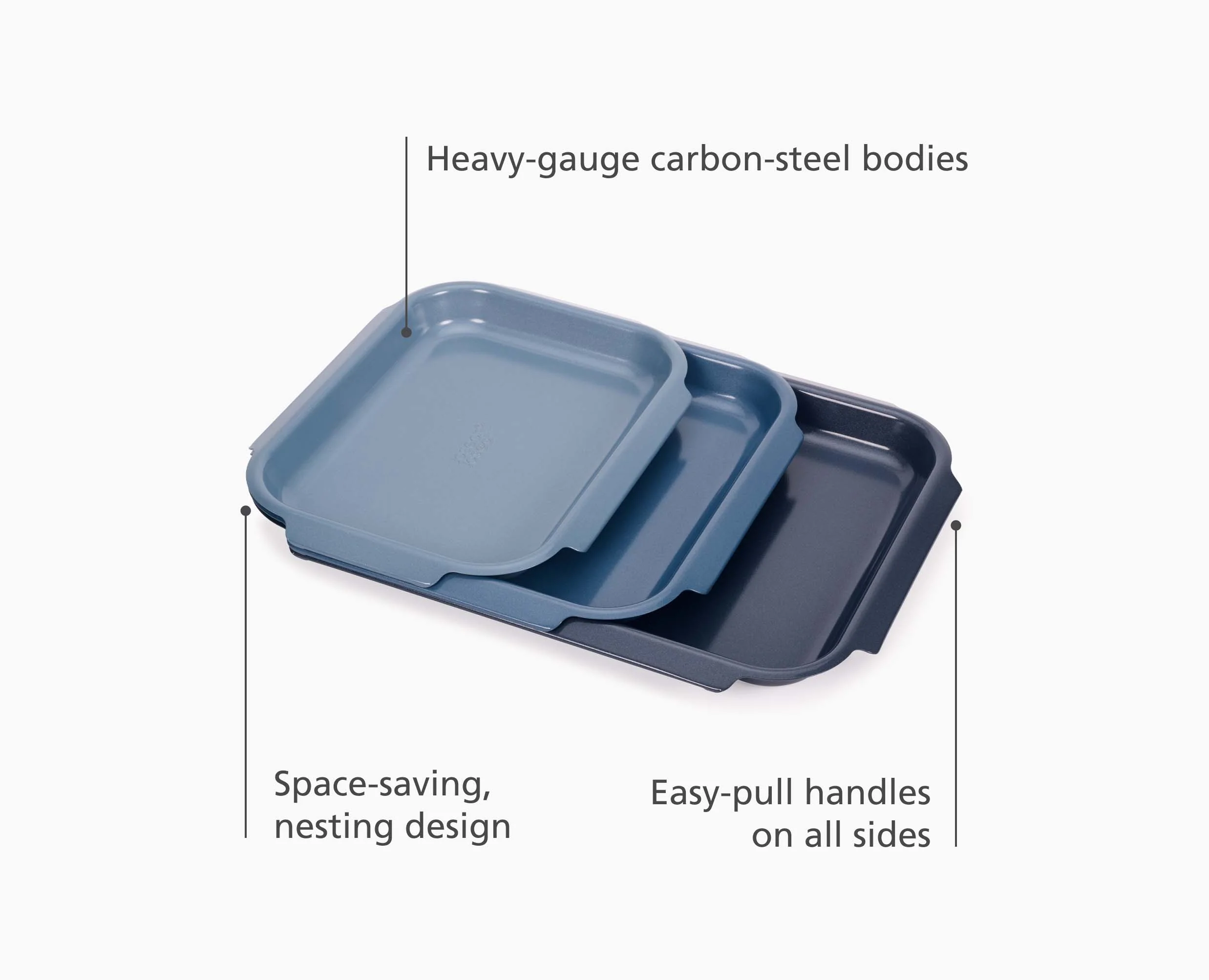 Nest™ Bake Non-Stick 3-piece Blue Baking Pan Set - Image 4