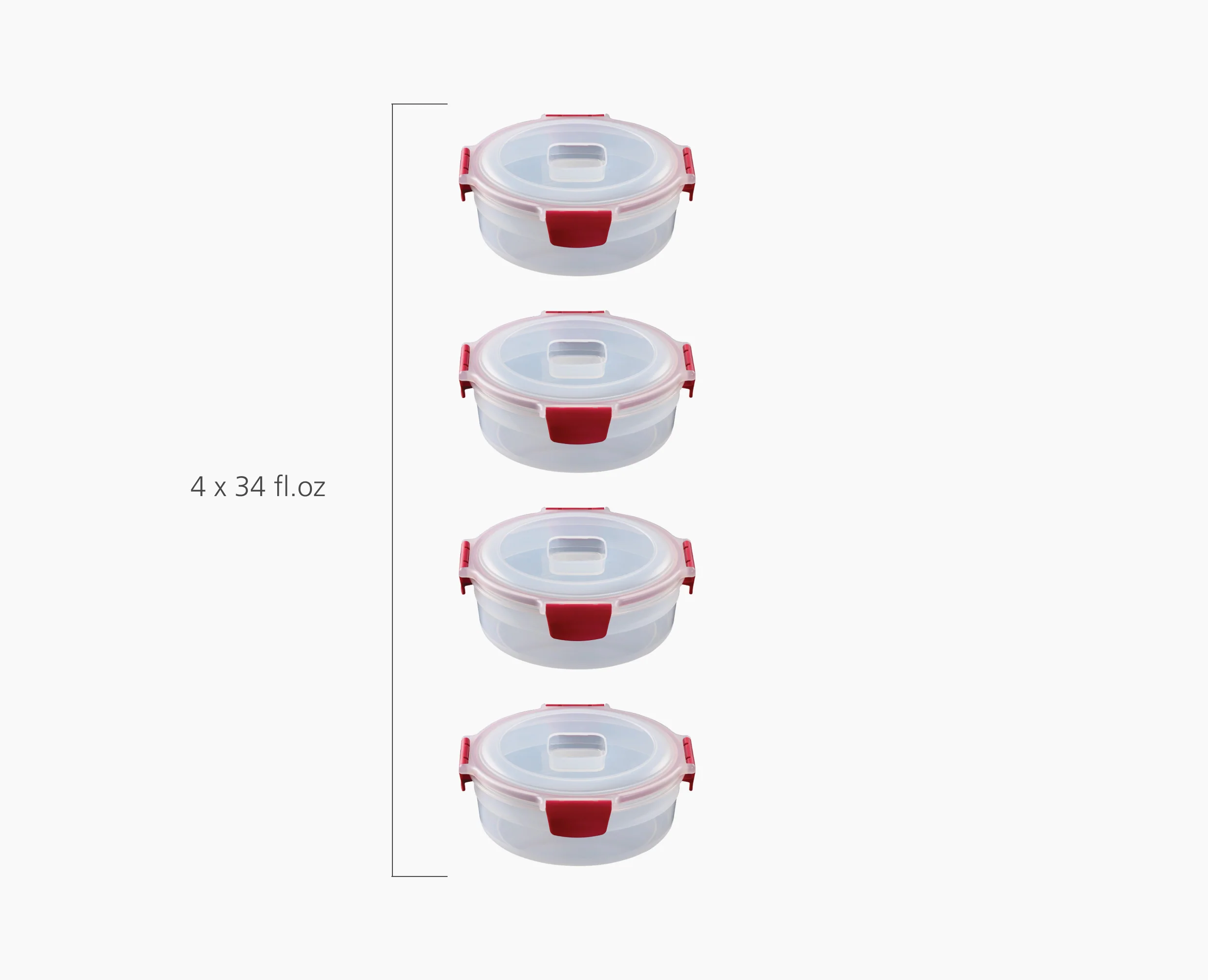 Nest™ Lock 8-Piece Red 1L Round Food Container Set - Image 5