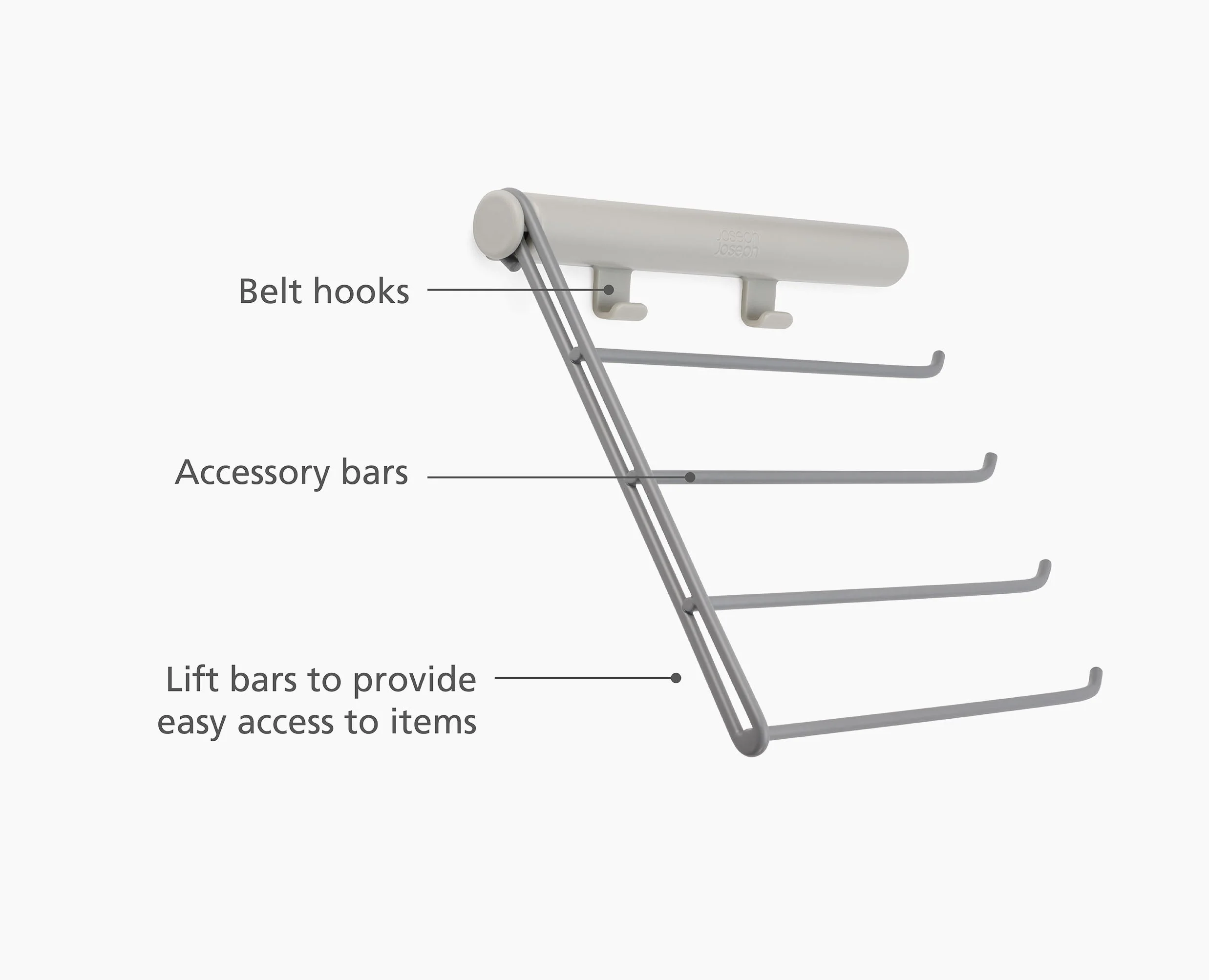 Orderly™ Ecru Belt, Tie & Scarf Hanging Rack - Image 6