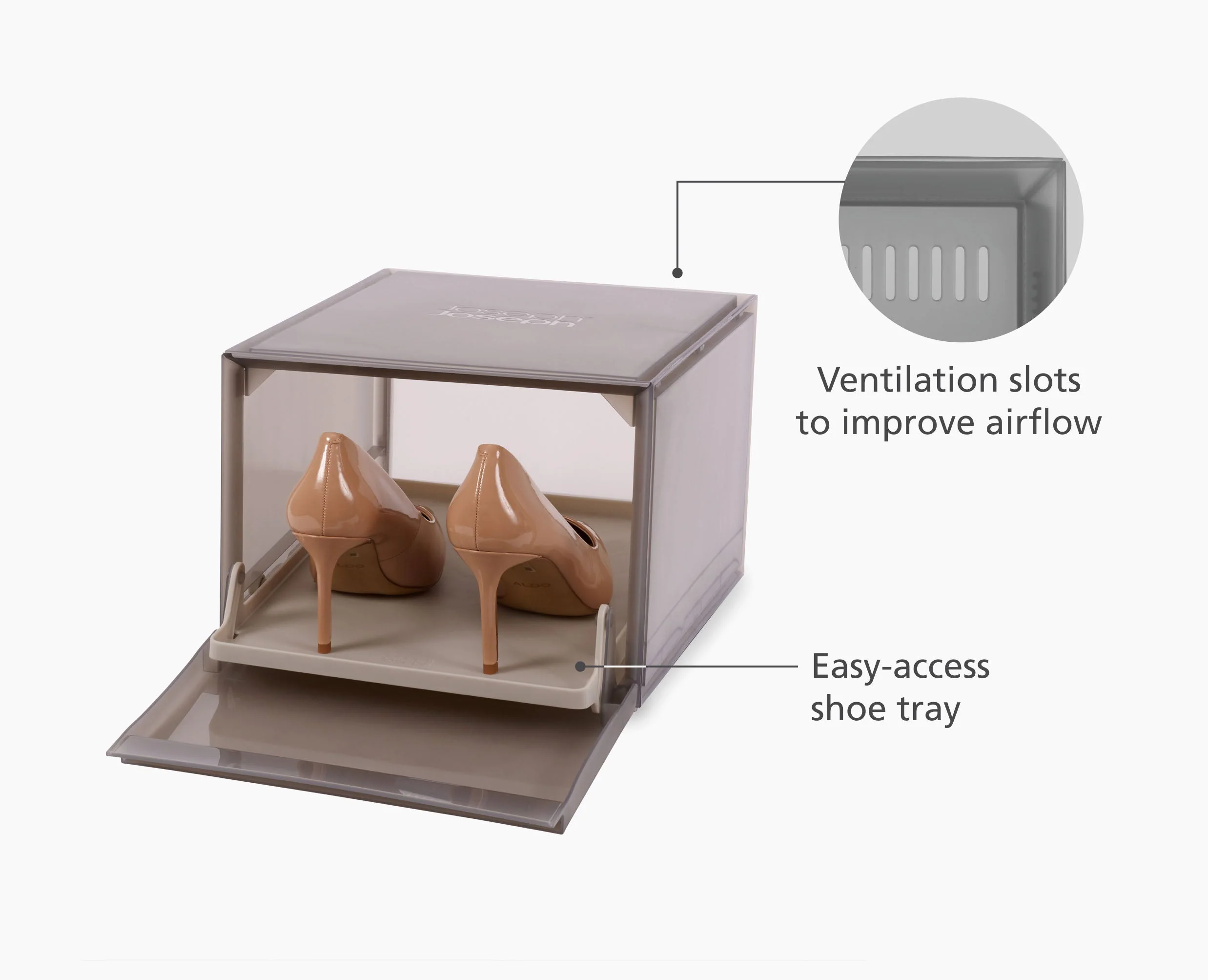ShoeCase 6-piece Gray Shoe Storage Box - Image 4