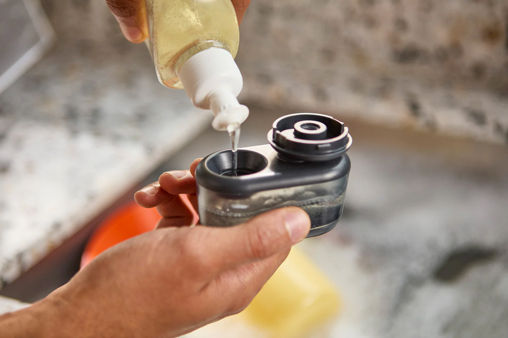 SinkTech™ Compact Soap Dispensing Dish Brush with Steel Stand - Image 5