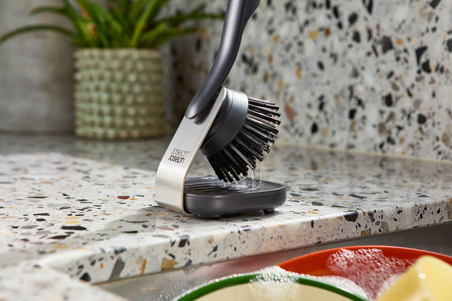 SinkTech™ Dish Brush with Steel Stand - Image 2