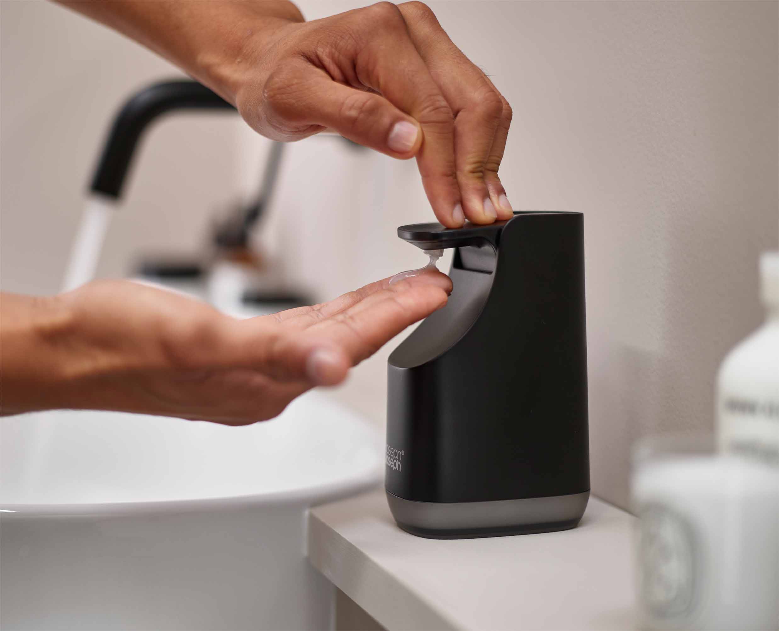 Slim™ Compact Matt Black Soap Dispenser - Image 3