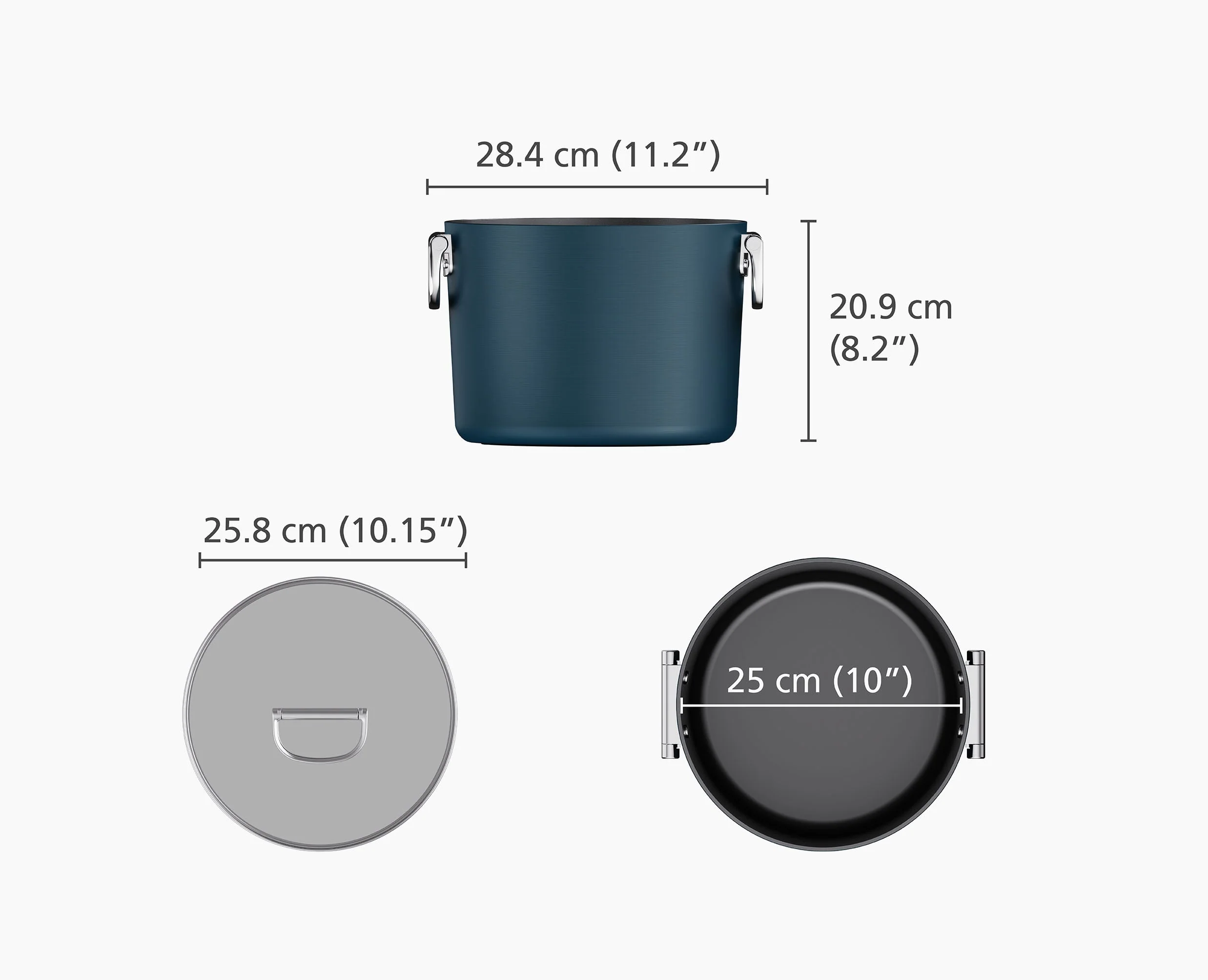 Space Folding Handle Ceramic Non-stick 8.5 Qt. Blue Stock Pot & Lid - Image 6