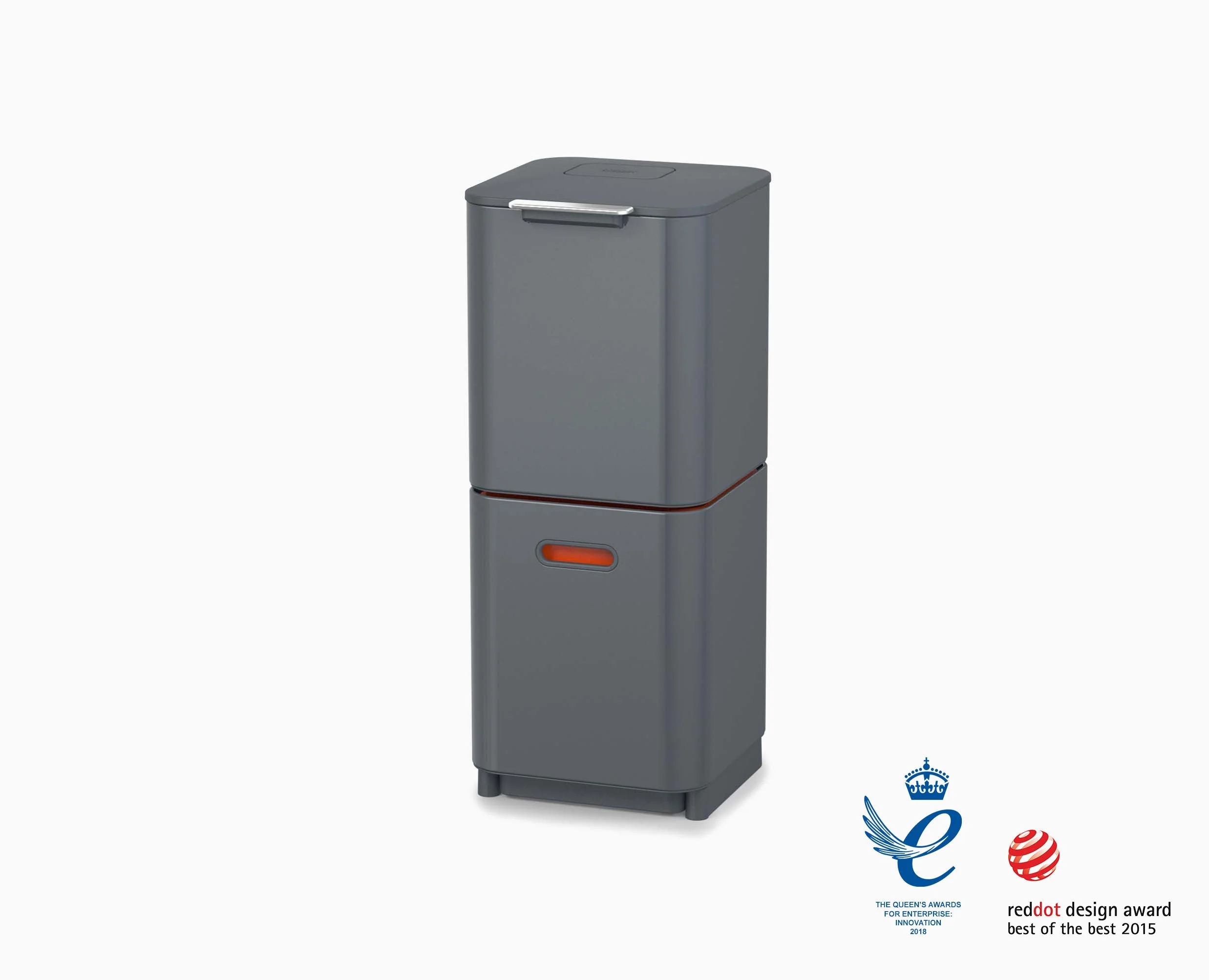 Totem Compact 40L Gray Waste & Recycling Trash Can - Image 4